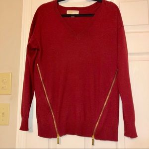Michael Kors side zip v neck sweater